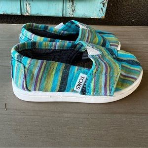 Tiny TOMS Classics Size T5 Stripe Infant Toddler Baby Boy Girl Canvas Shoes Kids